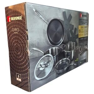 Bergner 3Ply Stainless Steel Ceramic Cookware Set 4 Pot/Pans 2 Lids 2 Protectors